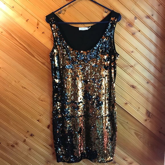 Calvin Klein Dresses & Skirts - Calvin Klein Sequined Sleeveless Shift Dress